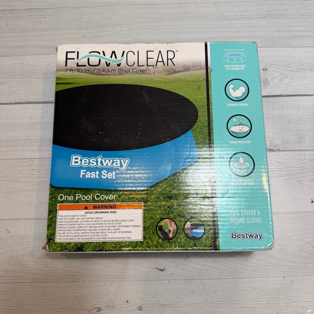 Bestway‎ flowclear fastset pool cover above ground books 8ft diameter NEW